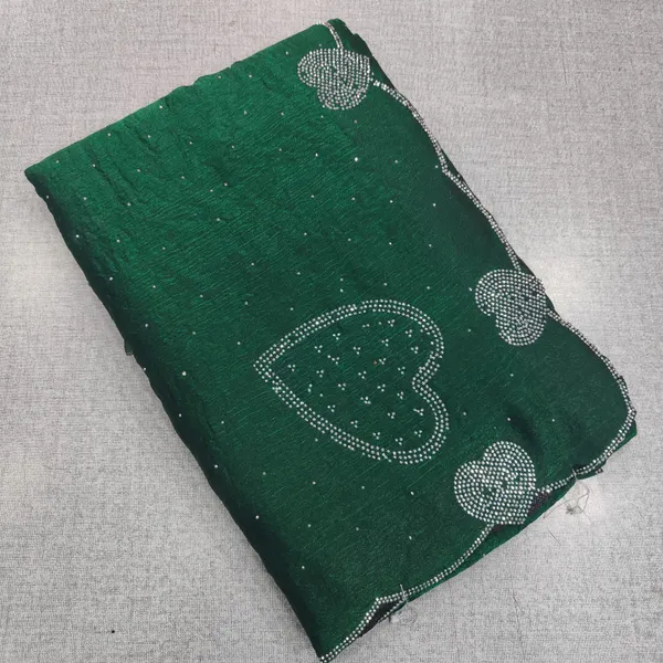 Fendy space silk saree with heart Stone work | SR239